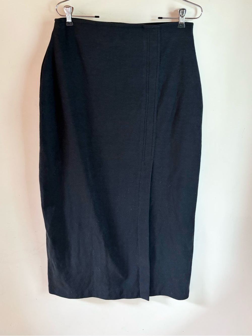 Vintage Two Roads Black High-Waist Long Pencil Skirt